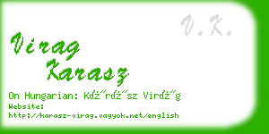 virag karasz business card